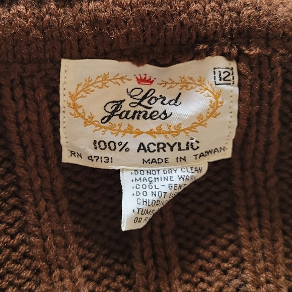 70's Lord James Brown and Yellow Stripe Aycrlic Turtleneck - Picture 5 of 5